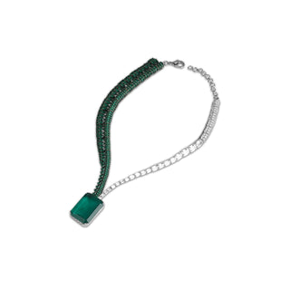 Ilaaf - Emerald Green Doublet & CZ Necklace Set