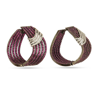 Aria Pink CZ Hoop Earrings