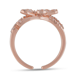 Rose Gold CZ Flower Ring