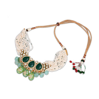 Multi Green Kundan Choker Set