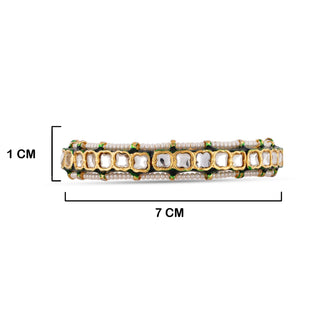 Pearled Meenakari Bangle with measurements in cm. 1cm by 7cm.