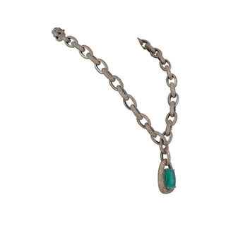 Emerald Green CZ Chain Necklace