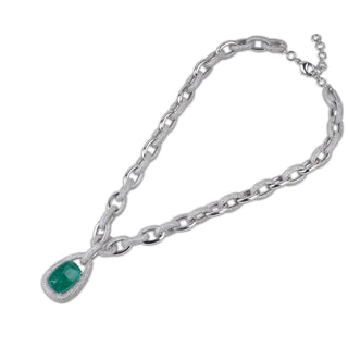 Cubic Zirconia Green Stone Necklace