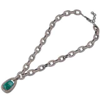 Emerald Green CZ Chain Necklace