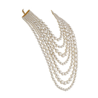 Faux Pearl Multi Strand Necklace