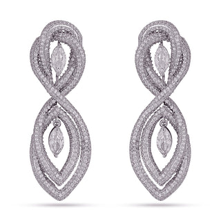 Elia - CZ Rope Style Dangler earrings