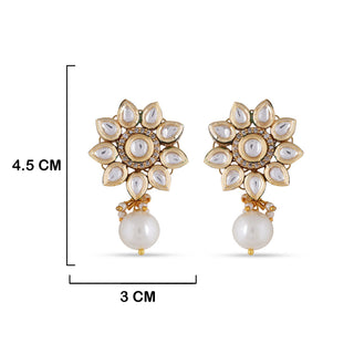 Floral Pearl Drop Earrings