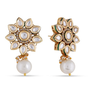 Floral Pearl Drop Earrings