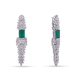 Awatif - CZ & Green Doublet Drop Earrings