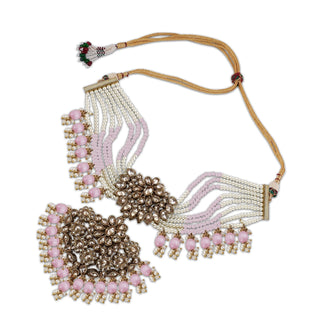 Pink Bead Kundan Choker Set