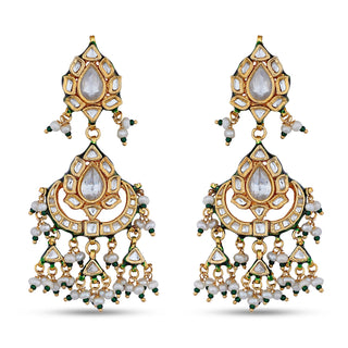 Multi Layer Beaded Kundan Earrings