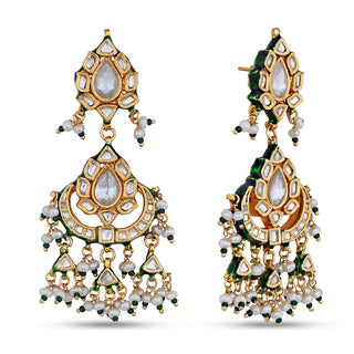 Multi Layer Beaded Kundan Earrings