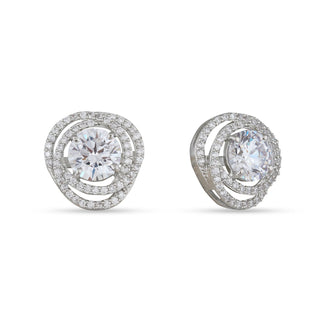 Cubic Zirconia Solitaire Earrings