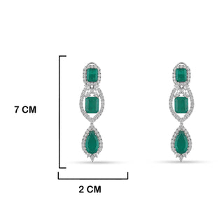 Cubic Zirconia Emerald Green Necklace Set