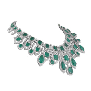 Cubic Zirconia Emerald Green Necklace Set