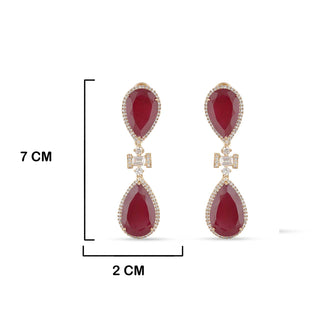 Red Stone Kundan Earrings