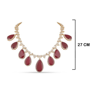 Red Stone Kundan Necklace Set