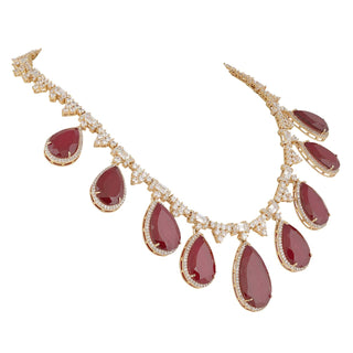 Red Stone Kundan Necklace Set