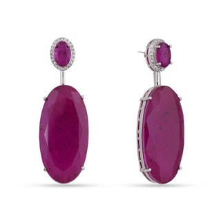 Magenta Doublet Dangle Earrings