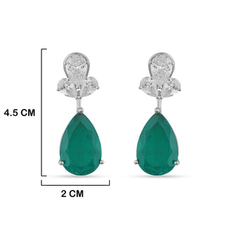 Zyva - Cubic Zirconia Green Stone Necklace Set