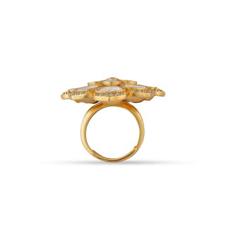 Flower Shaped Polki Ring