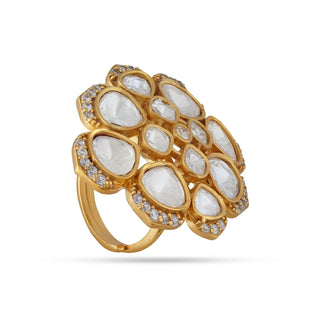 Flower Shaped Polki Ring