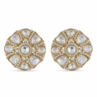 Alraaz - Gold and Silver Polki Earrings