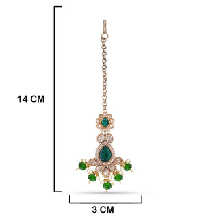 Emerald Green Gem Kundan Choker Set