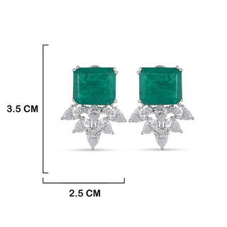 Emerald Green Stone CZ Necklace Set