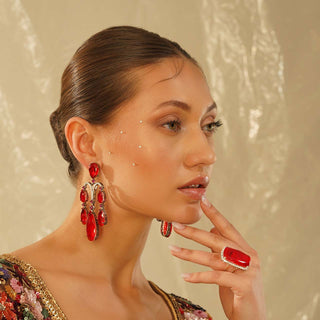 Marleigh - Red DOUBLET DANGLER EARRINGS