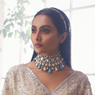 Ghazal - Firoza and Polki Choker Set