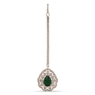 Emerald Drop American Diamond Maang Tikka