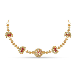 Red Centred Kundan Matha patti