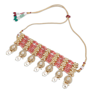 Pink Bead and Polki Choker 