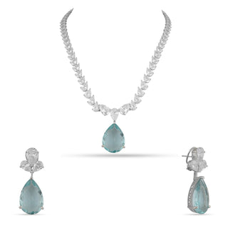 Zyva - Aquablue stone necklace set