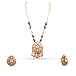 Darakhshaan - Festive polki pendant Necklace set