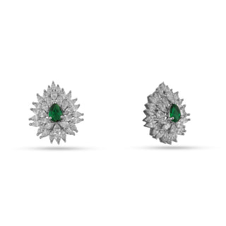 Farisha - CZ and Green stud earrings