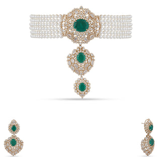 Green Doublet & Pearl Choker