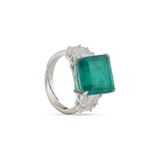 Green Stone CZ Ring
