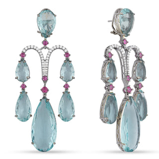 Kataleya - AQUA bLUE DANGLER EARRINGS