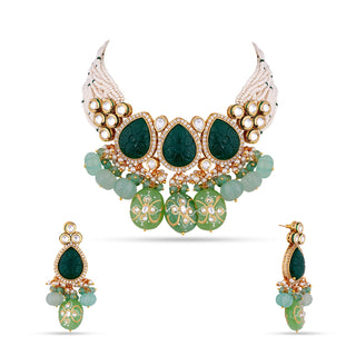 Multi Green Kundan Choker Set