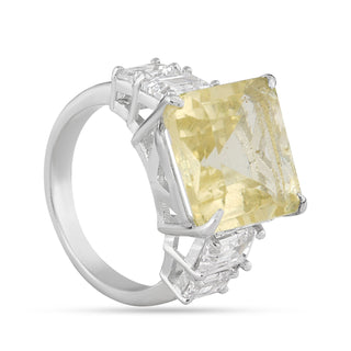 Yellow Stoned CZ Ring