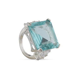 Light Blue Stone Cubic Zirconia Ring