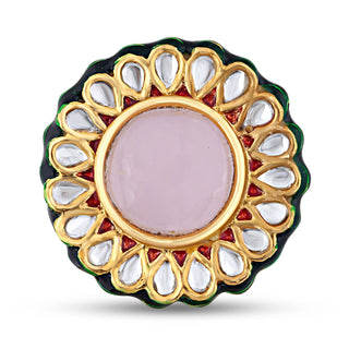 Pink Centred Meenakari Ring