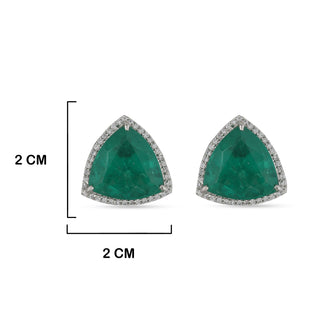  Green Stone CZ Earrings