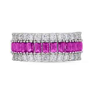 Magenta Cubic Zirconia Ring