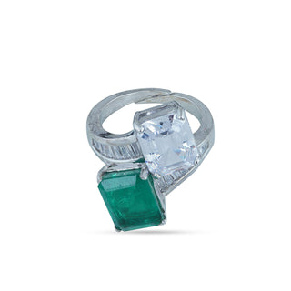 Emerald Stone CZ Ring