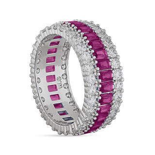 Magenta Cubic Zirconia Ring