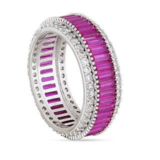 Cubic Zirconia Studded Magenta Ring