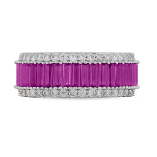 Cubic Zirconia Studded Magenta Ring